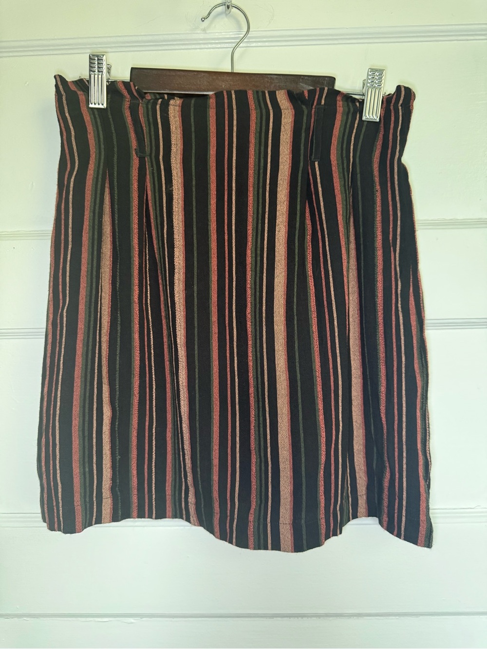 American Eagle Outfitters Striped Paperbag Waist Mini Skirt 70’s Boho-Chic XS